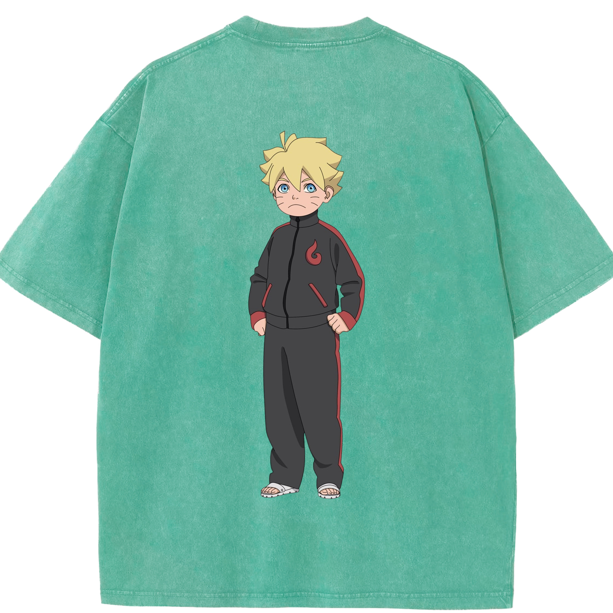 （画像用） NARUTO -ナルト- うずまき ボルト Uzumaki Boruto 綿100% ヴィンテージ風 半袖Tシャツ（背面プリント）
